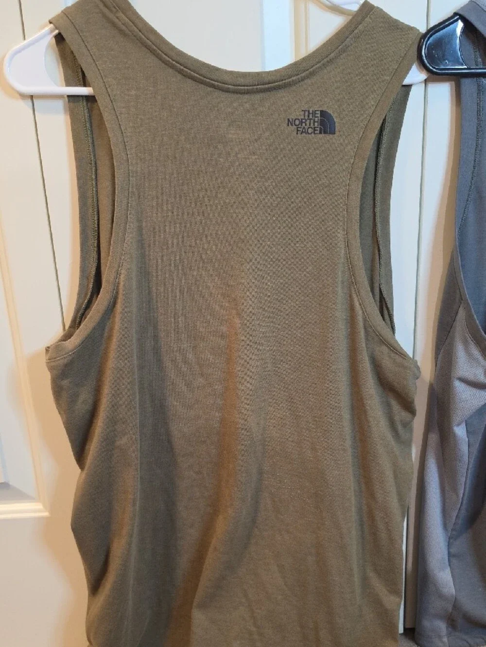 The North Face Olive Green & Gray Men’s Athletic Tank Tops